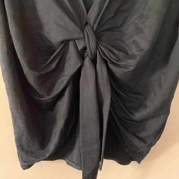Zara Tie Front Black Blouse - Picture 3 of 5
